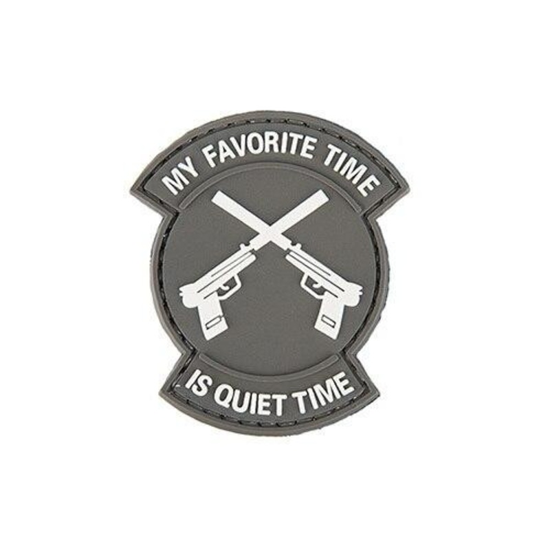 My Favorite Time Is Quiet Time PVC Patch, Gray