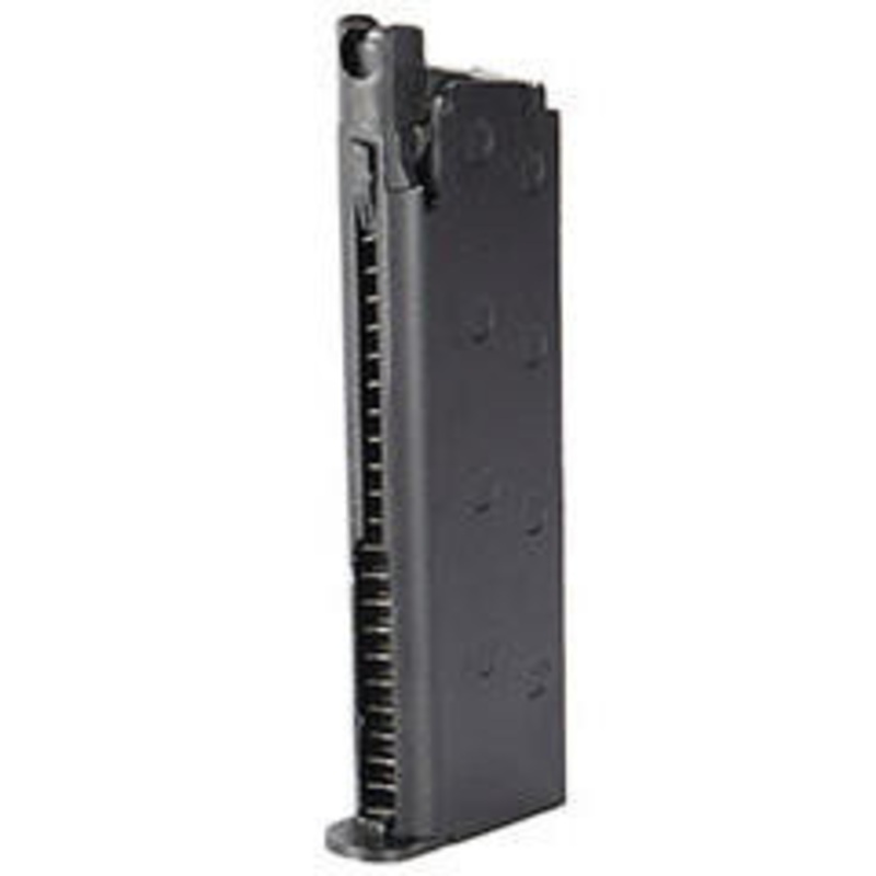 WellFire M1911 G193 Green Gas Airsoft Pistol Magazine, 16 Rounds, Black