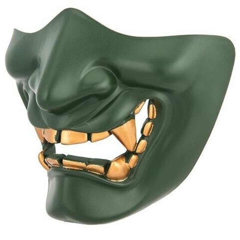 Yokai Ogre Padded Polymer Lower Face Mask, Green