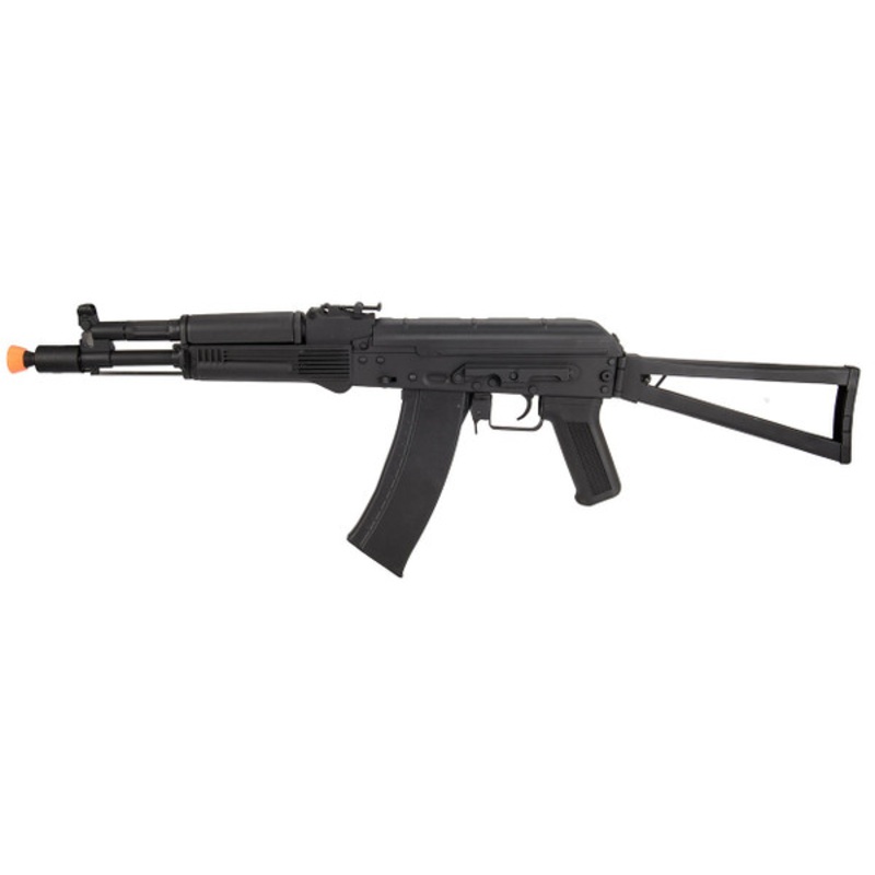 Lancer Tactical AKS-105 Airsoft Rifle, Metal Body, Skeleton Foldable Stock
