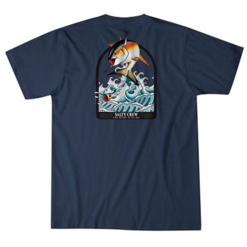 Salty Crew Poppin Off Short Sleeve T-Shirt – Navy – L