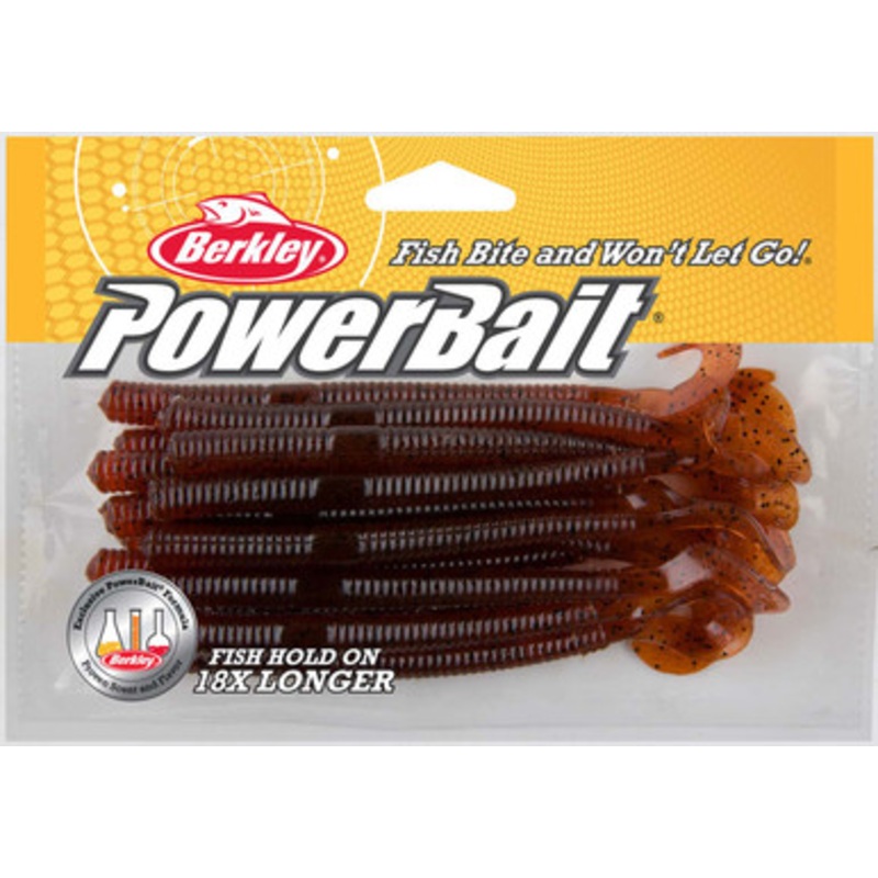 Berkley PBBPW4 Powerbait Power Worm Soft Bait – 4in Pumpkin Chartreuse