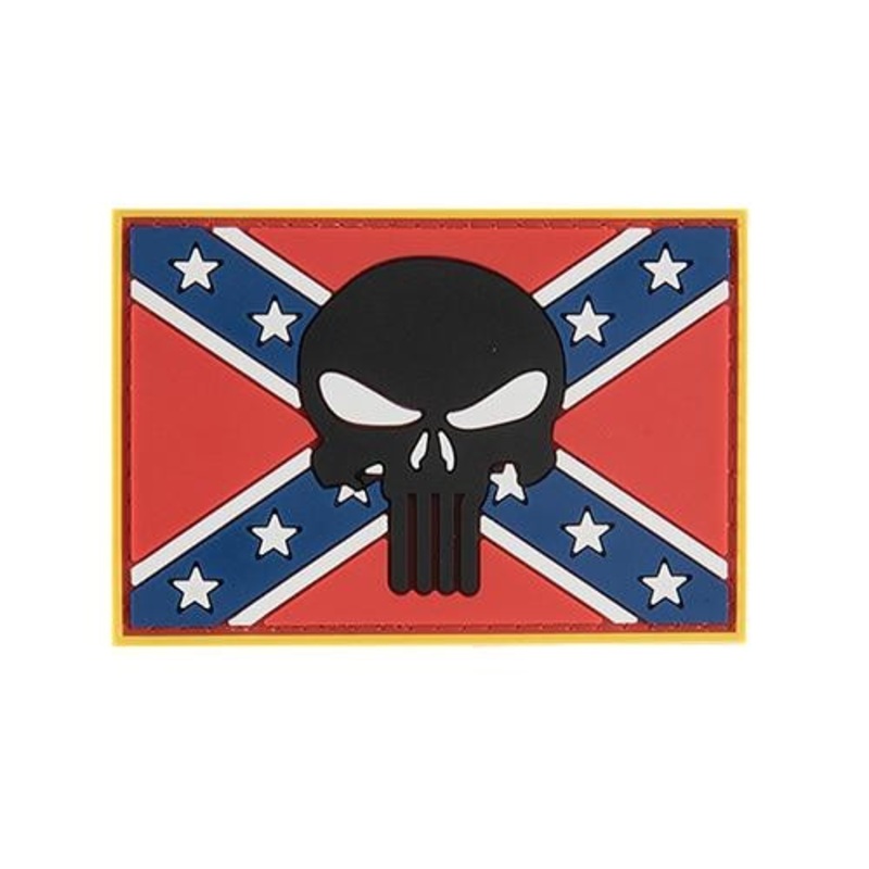 G-Force Confederate Rebel Battle Flag and Skull PVC Morale Patch
