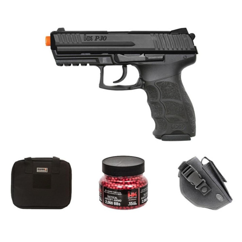H&K P30 Electric Airsoft Pistol Gift Package w/ Holster, Gun Case & BBs