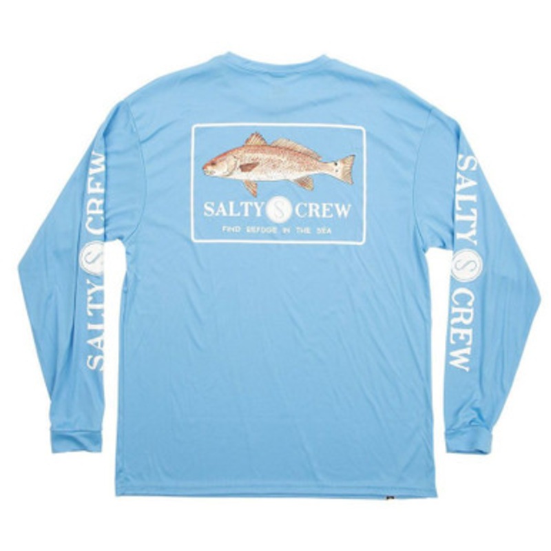 Salty Crew Spot Tail Long Sleeve Tech T-Shirt – Columbia Blue  – L