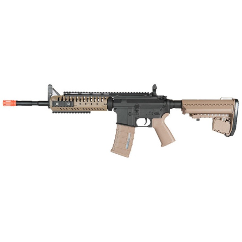 A&K M4 CASV RIS Full Metal Airsoft Rifle, Two-Tone Black & Tan- REFURBISHED