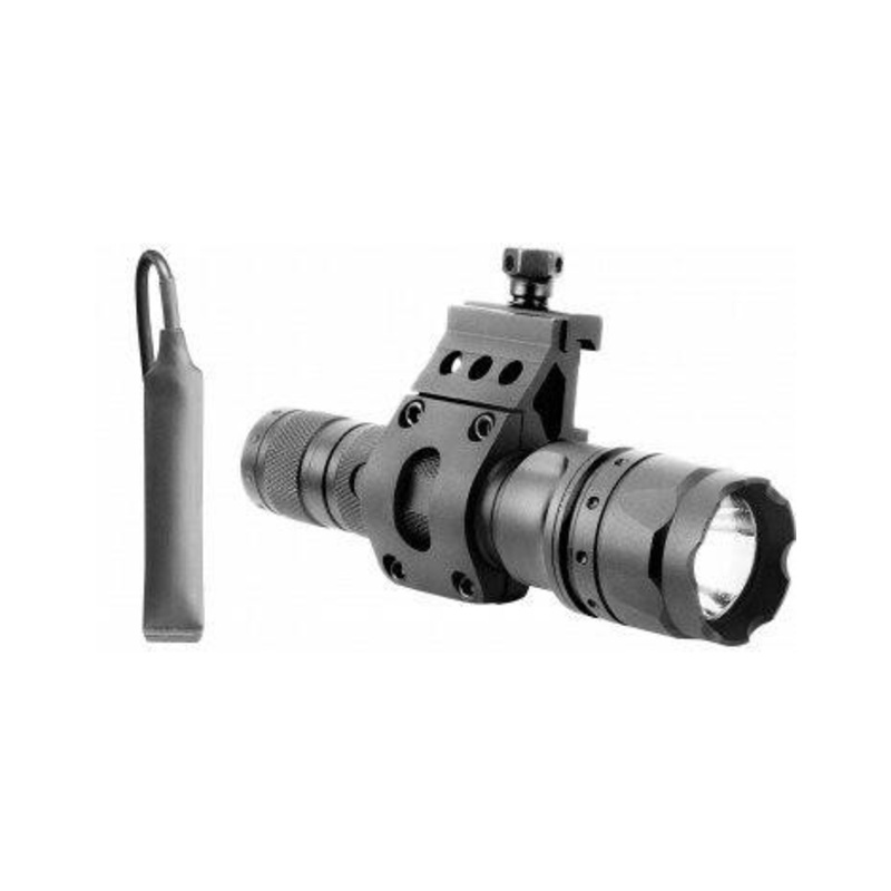 AIM Sports Tactical Flashlight w/ Offset Mount, 500 Lumens, Black
