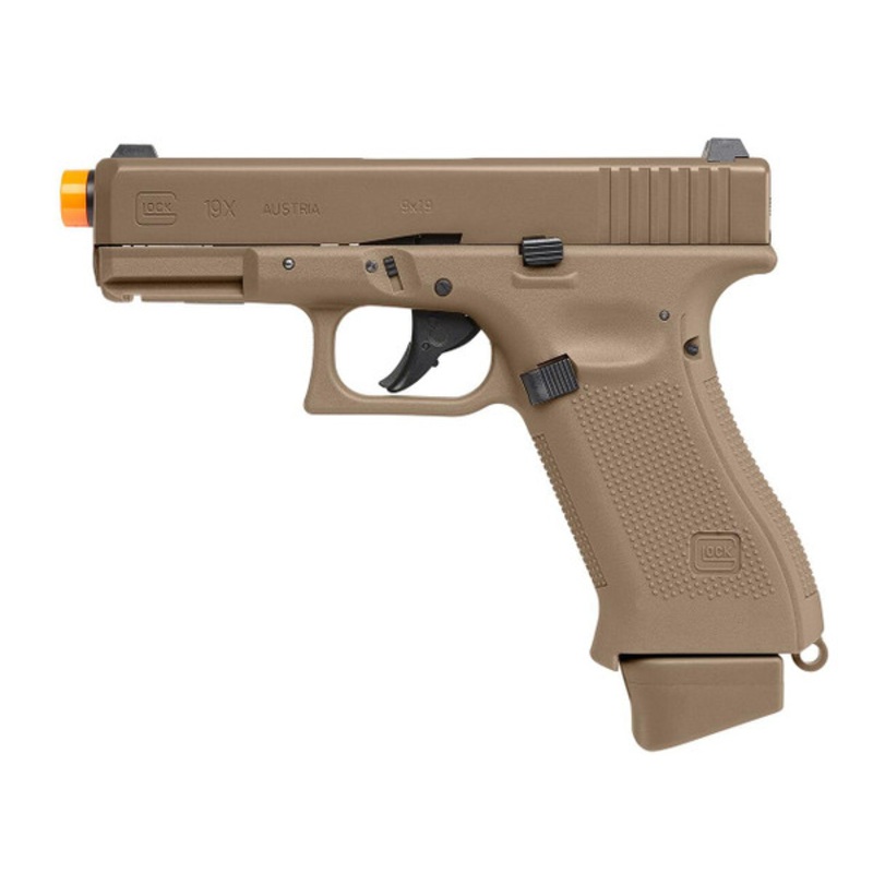 Glock G19X Co2 (HALF) Blowback Airsoft Pistol by VFC / Elite Force, Tan