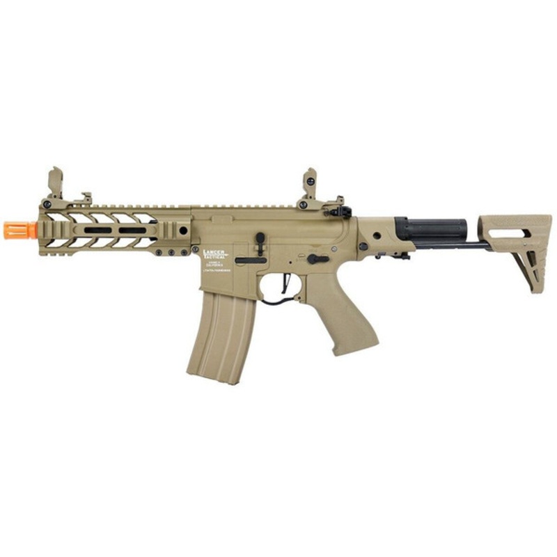 Lancer Tactical ProLine Series BATTLE HAWK PDW High FPS AEG Airsoft Rifle, Tan