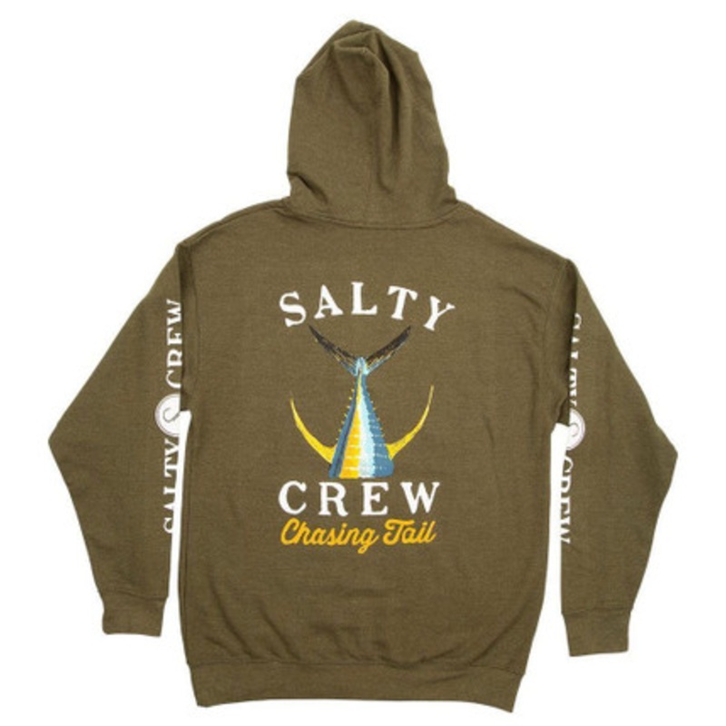 Salty Crew Tailed Fleece Hoodie – Army Heather – L