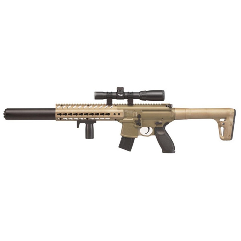 SIG AIR MCX .177 Co2 Air Rifle w/1-4×24 Precision Scope, Tan / Black