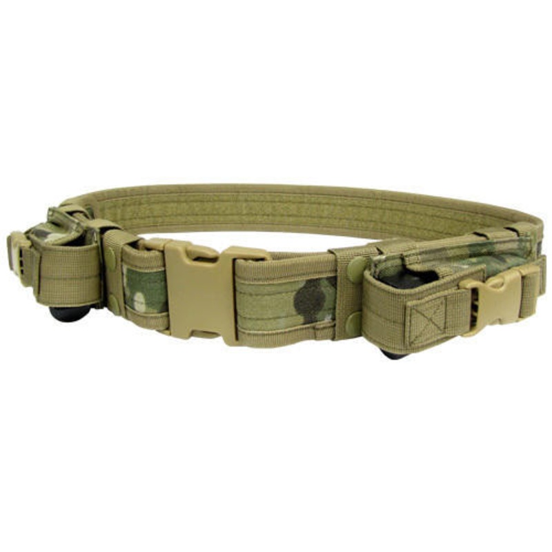 Condor Tactical Belt with Dual Pistol Mag Pouches, Multicam