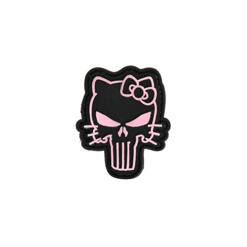 Hello Kitty Pink Punisher Skull PVC Velcro Patch