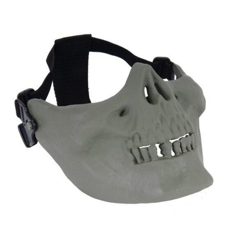 Skull Half Face Mask, Green