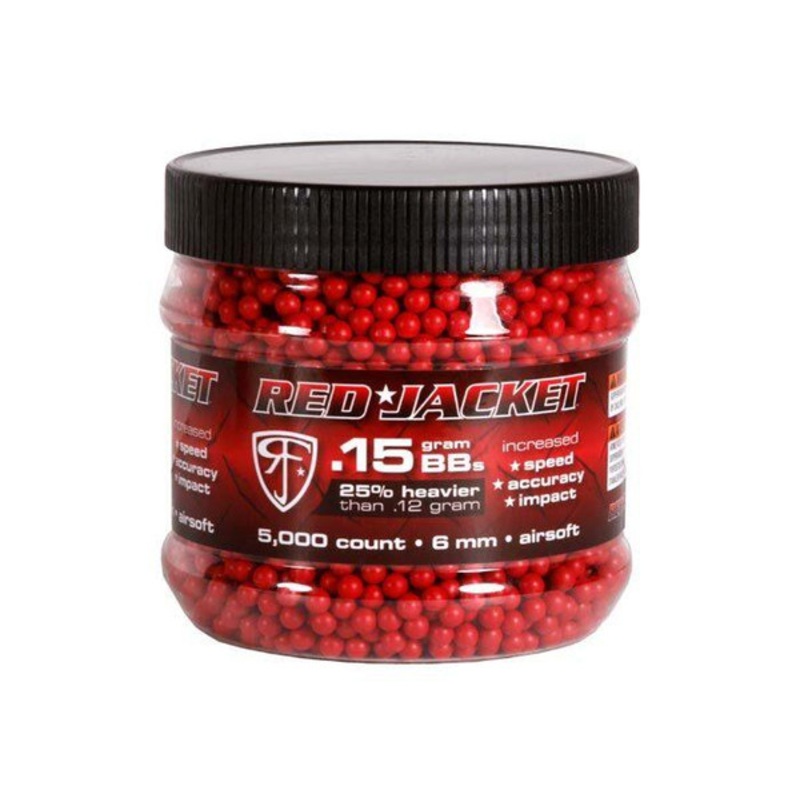 Umarex Red Jacket 6mm Airsoft BBs, 0.15g, Red, 5,000 Rds