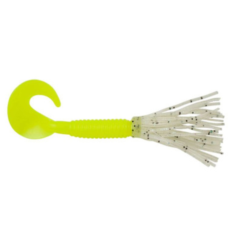 Berkley Powerbait Bearded Single Tail Grub Chartreuse Flash