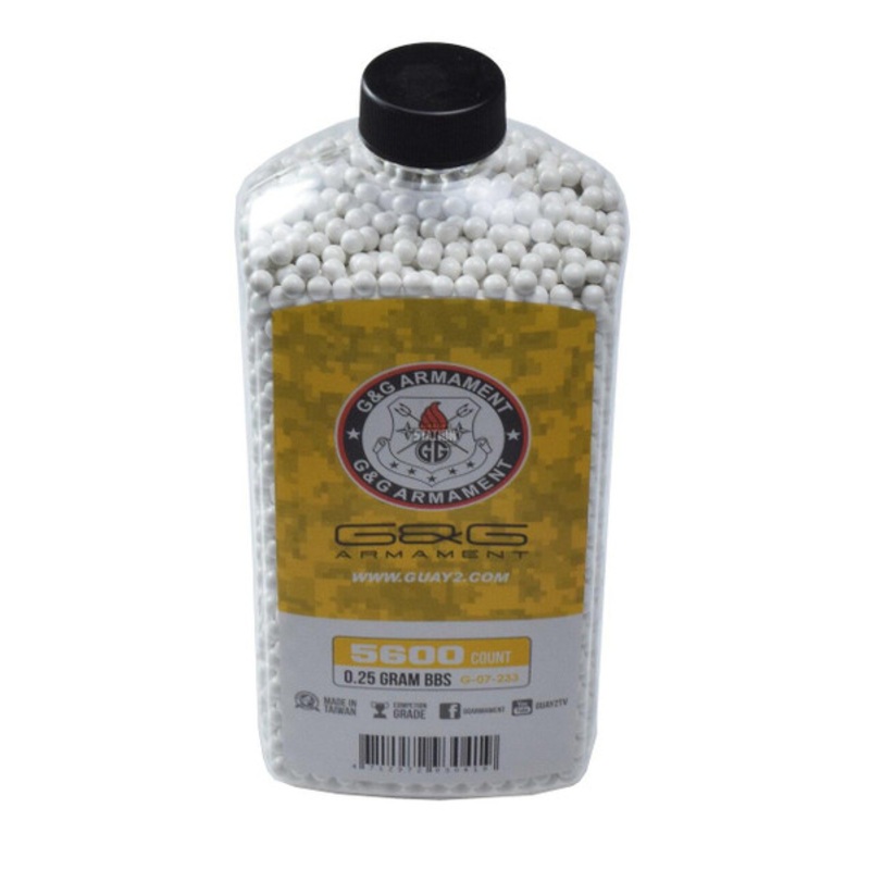 G&G Perfect BBs, 0.25g, 5600 ct. Bottle, White