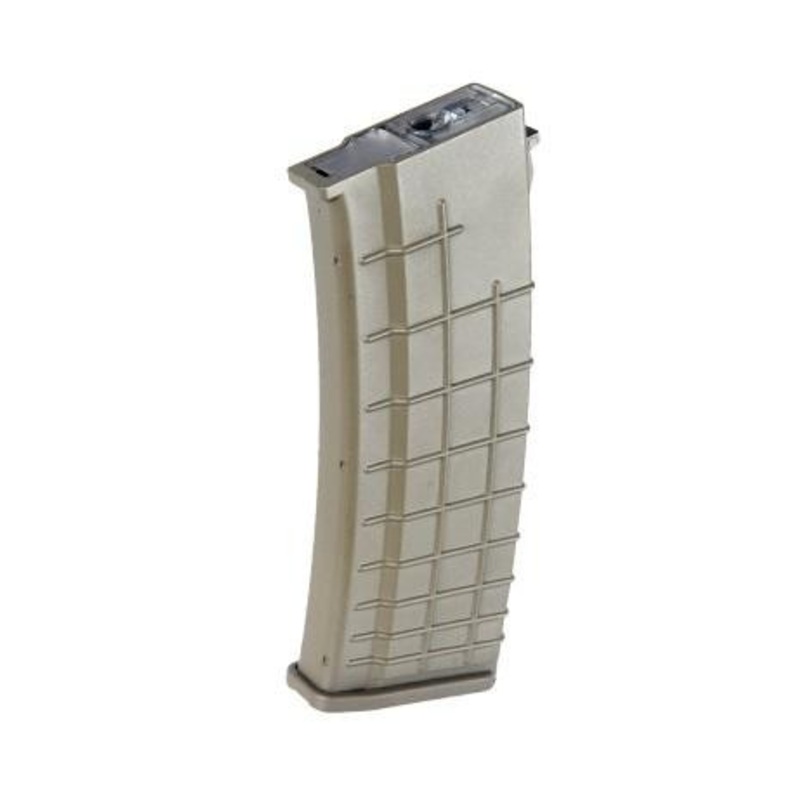 High Cap Magazine for Tactical AK by Lancer Tactical, 500 Rounds, Tan