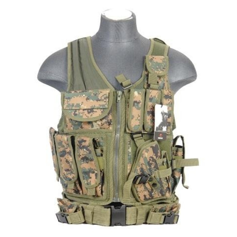 Lancer Tactical Cross Draw Tactical Vest, Digital MARPAT