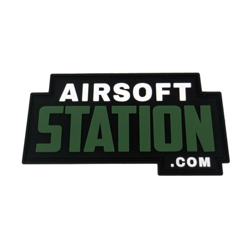 Official Airsoft Station Velcro PVC  Patch, OD/Black