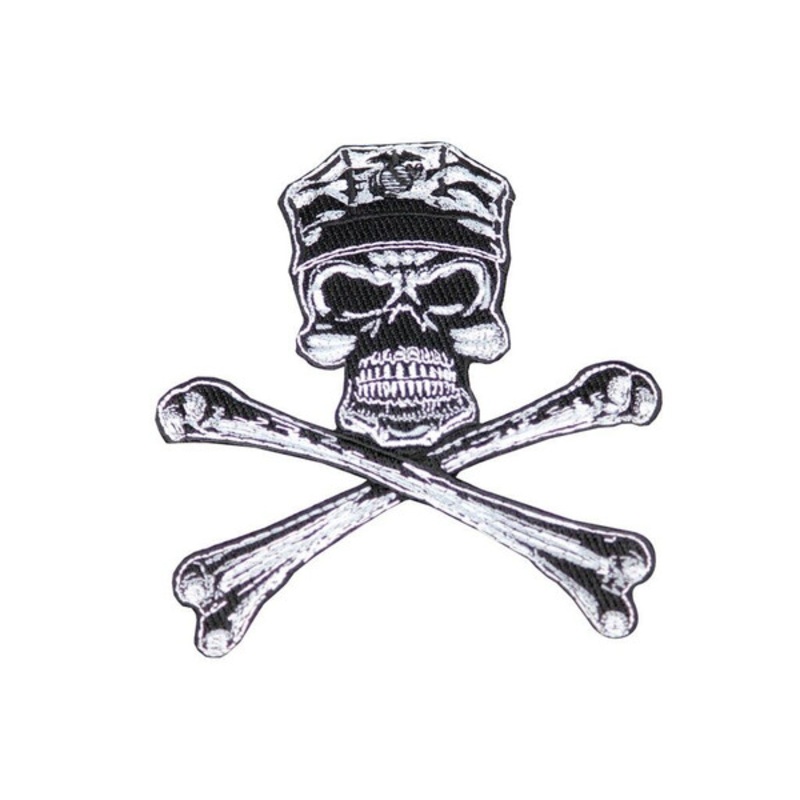 Raptors Tactical 5 Marine Skull Crossbones Patch Iron On