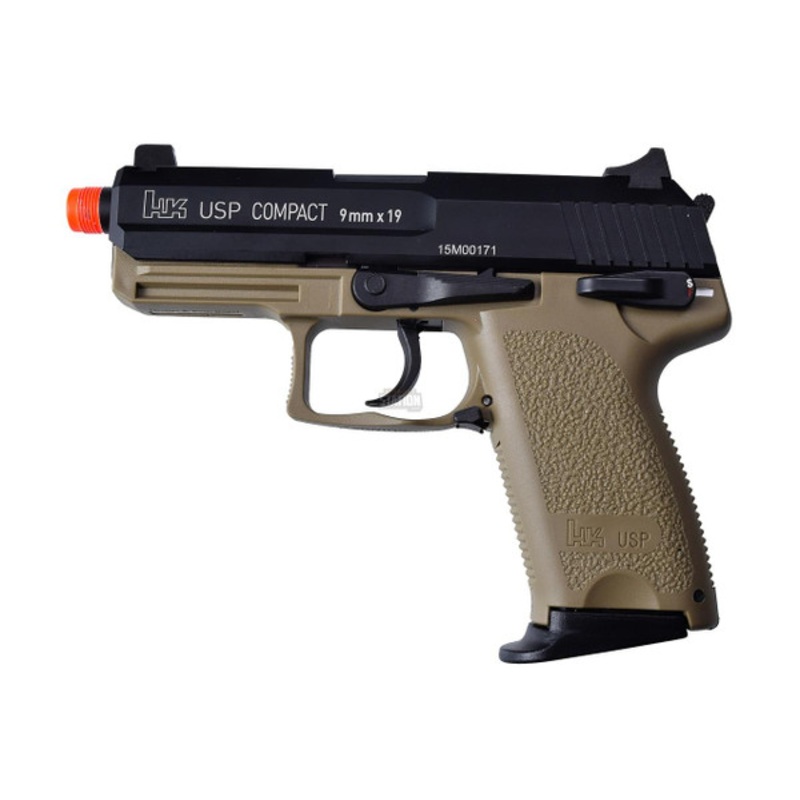 H&K USP Compact Tactical Gas Blowback Airsoft Pistol, Full Metal by KWA