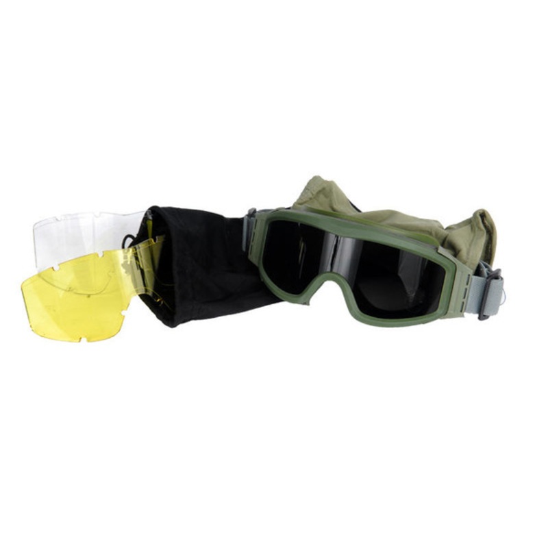 Lancer Tactical Airsoft Safety Goggles, Basic, OD Green Frame, Multi Lens Set