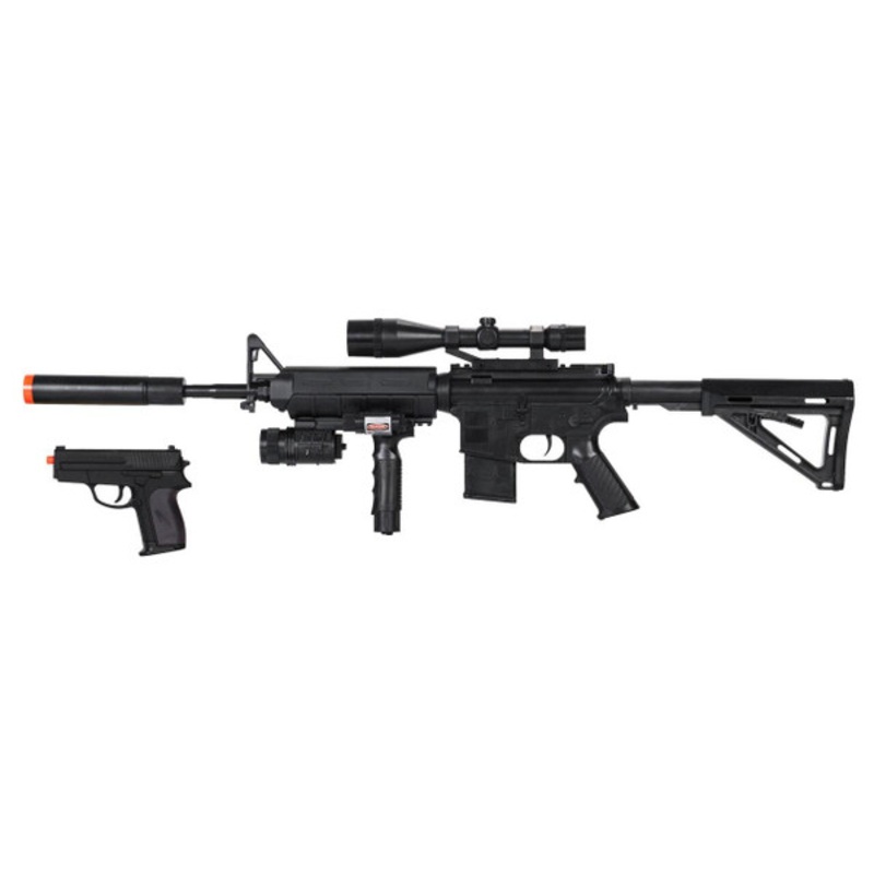 Tactical M4 Spring-Powered Combat Rifle & Sidearm Kit