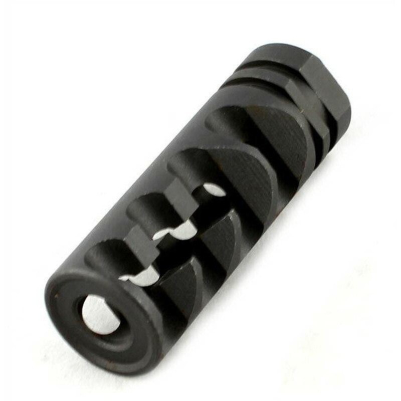 Tactical Version 5 Steel Airsoft Flash Hider, 14mm CCW Threaded, Shark Style