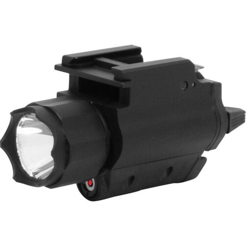 NC Star Tactical Flashlight & Laser Combo, 3W 200 Lumens, Weaver Mount