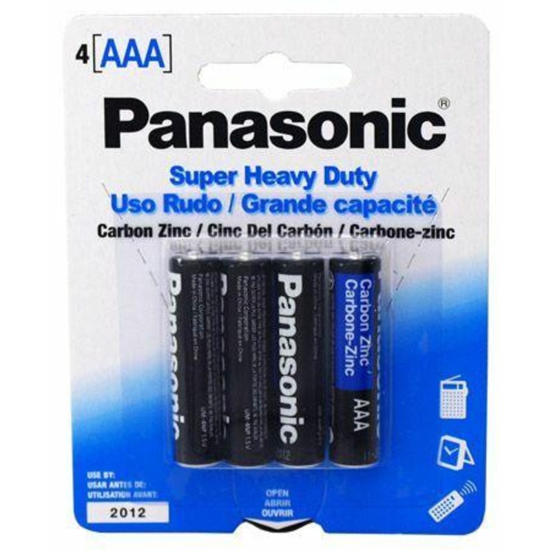 Panasonic Super Heavy Duty AAA Batteries, 4 Pack