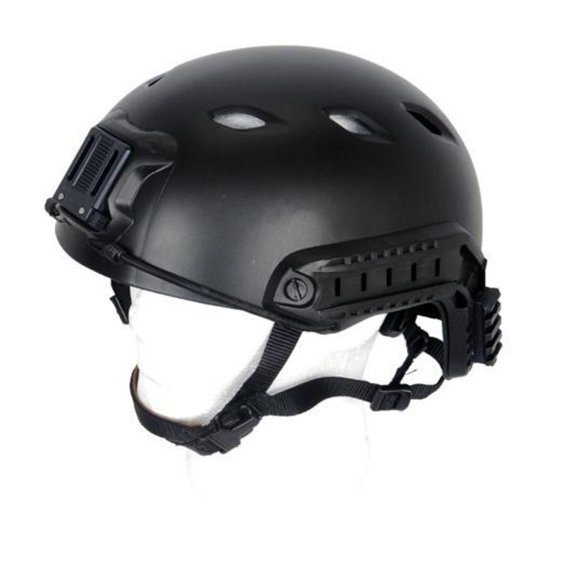 Lancer Tactical SpecOps Military Style NVG Helmet w/ Rails, Black