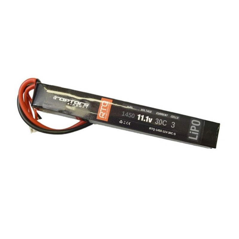 Raptors Airsoft RTQ 11.1V 1450 mAh 30C Stick LiPO Battery