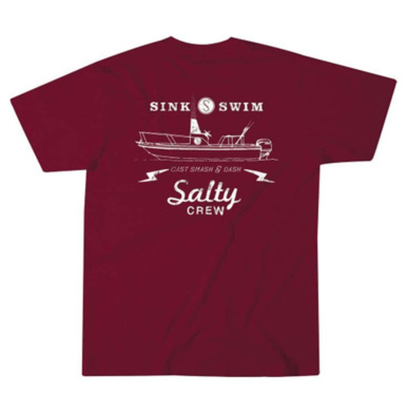 Salty Crew Dash Short Sleeve T-Shirt Burgundy – Size Medium