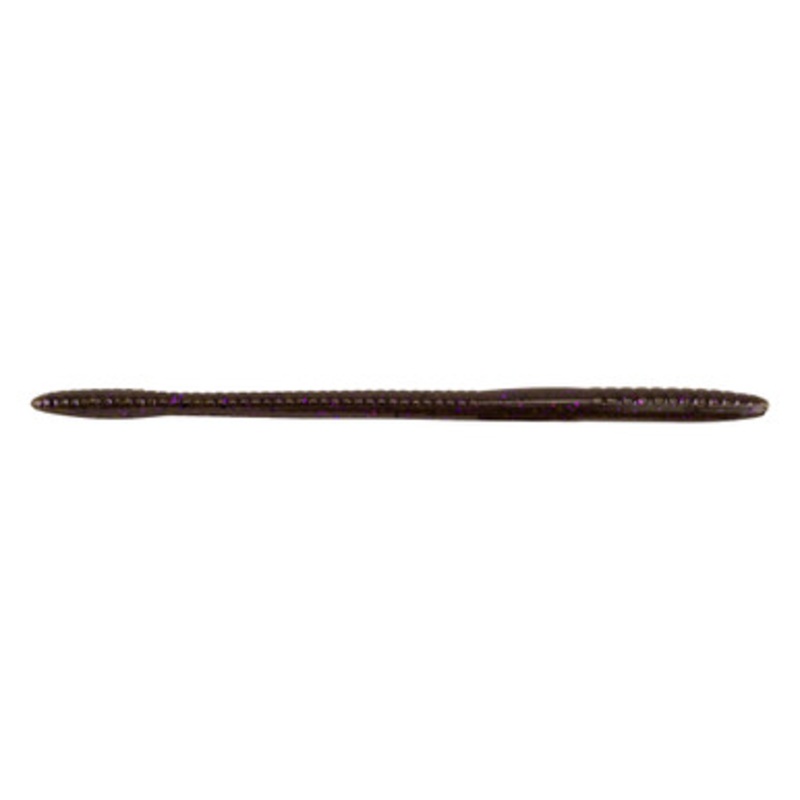 Berkley Powerbait Bottom Hopper Worm – 6.25in – Green Pumpkin Purple Fleck