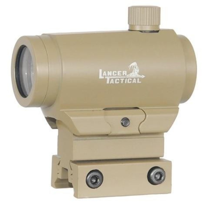 Lancer Tactical Full Metal Red/Green Dot Sight with Riser Mount, Tan