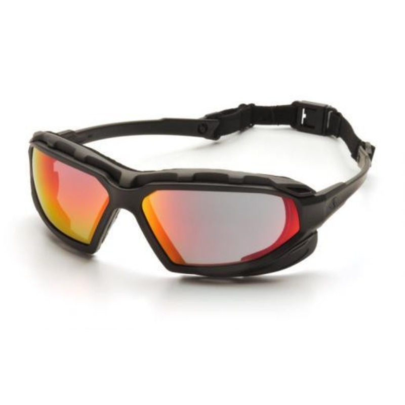 Pyramex Highlander Plus Airsoft Safety Goggles, Sky Red Mirror Lens