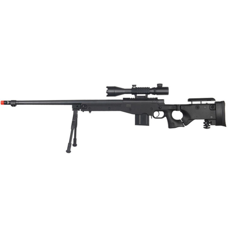 Well MB4403 L96 Bolt Action Airsoft Sniper Rifle w/ Scope & Bipod, Black