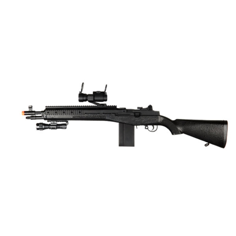 AGM M14 SOCOM Airsoft Rifle w/ RIS, Flashlight, and Red Dot Sight