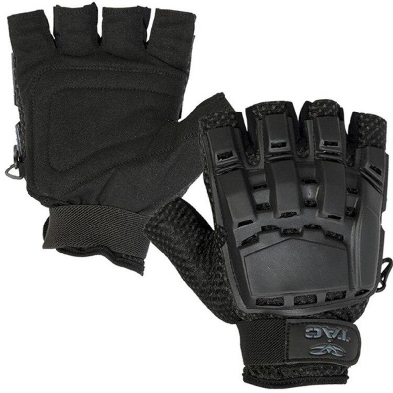 Black V-Tac Half Finger Armored Gloves