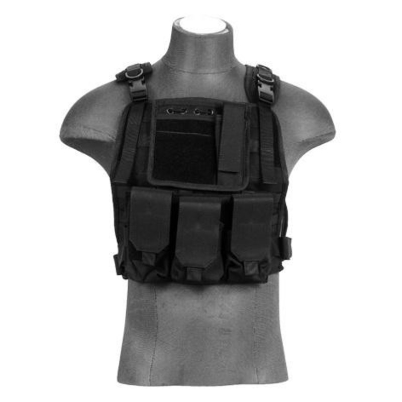 Lancer Tactical CA-301BN Molle Plate Carrier Vest, Black