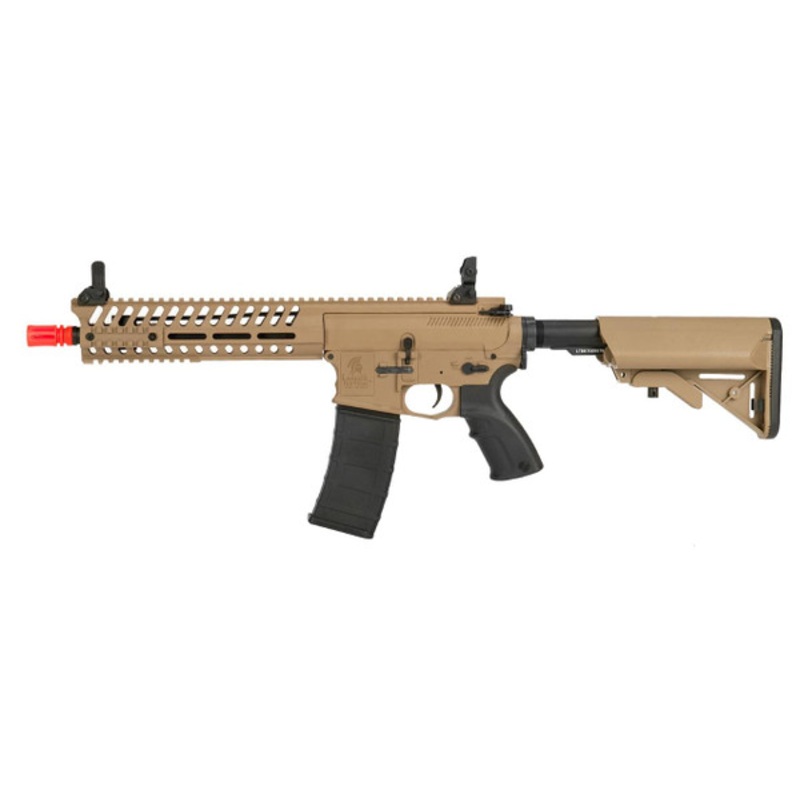 Lancer Tactical Multi Mission Carbine Blowback AEG, 10.5, OEM by Lonex, Tan & Black