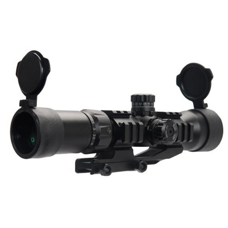 Lancer Tactical Red, Green, & Blue Tri-Illuminated 1.5-5x Rifle Scope