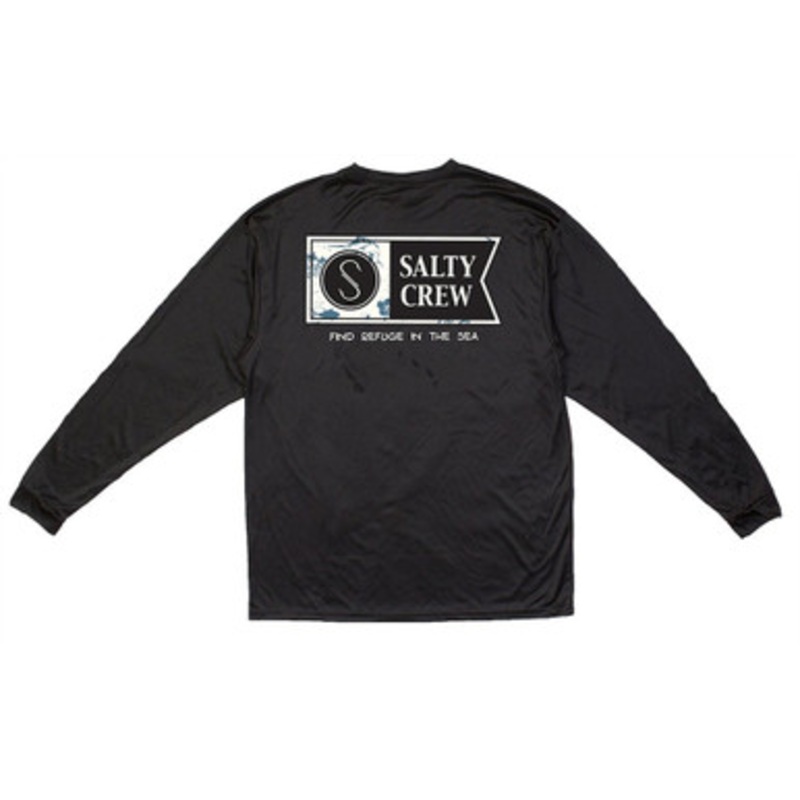 Salty Crew Navigator Long Sleeve Tech Tee – Black – XL