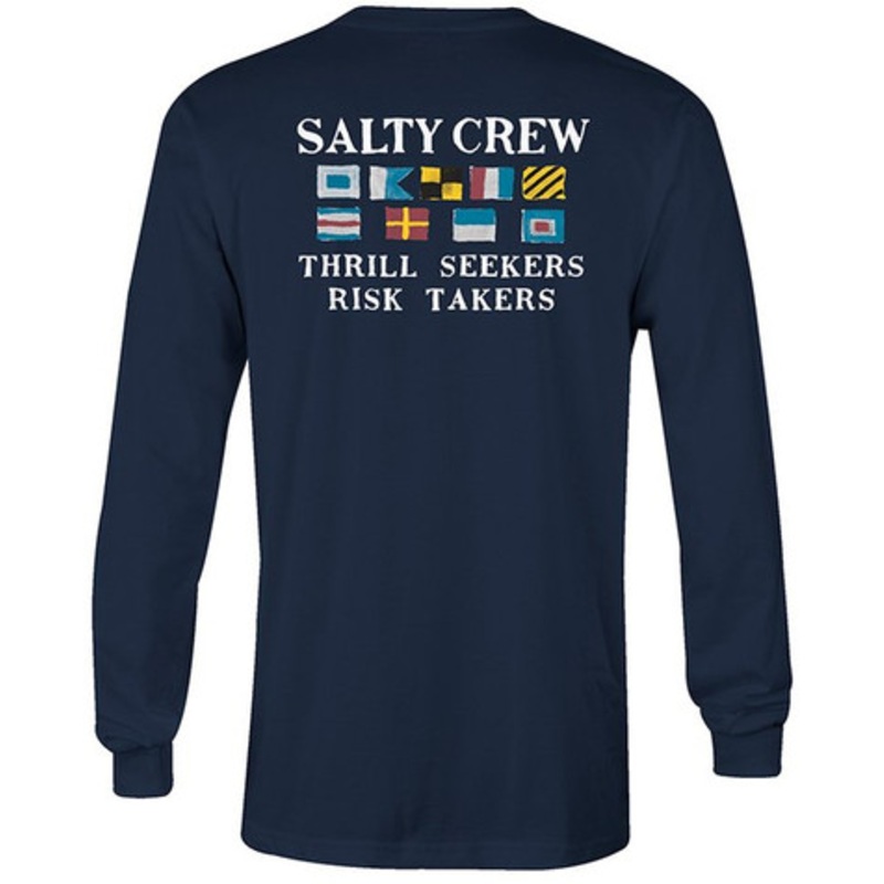 Salty Crew Signals Long Sleeve T-Shirt – Navy – X-Large