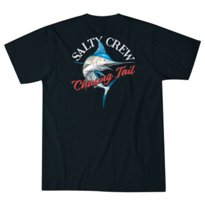 Salty Crew Striped Marlin Short Sleeve T-Shirt – Black M