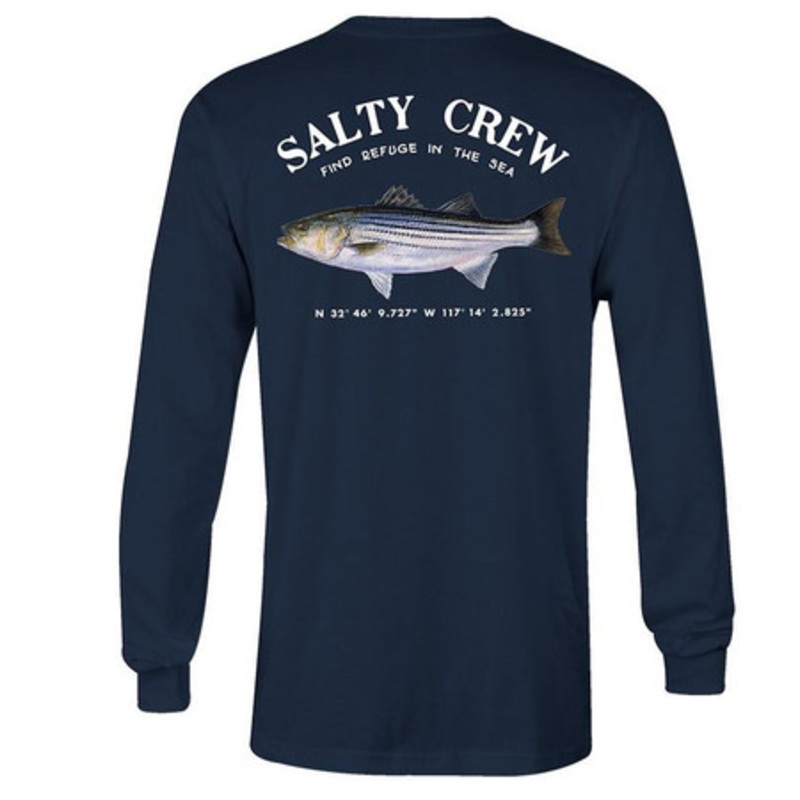Salty Crew Striper Long Sleeve T-Shirt – Navy – XL