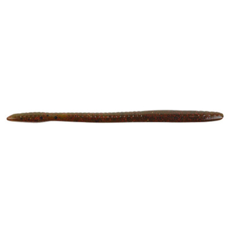 Berkley Powerbait Bottom Hopper Worm – 4.75in – Green Pumpkin Red
