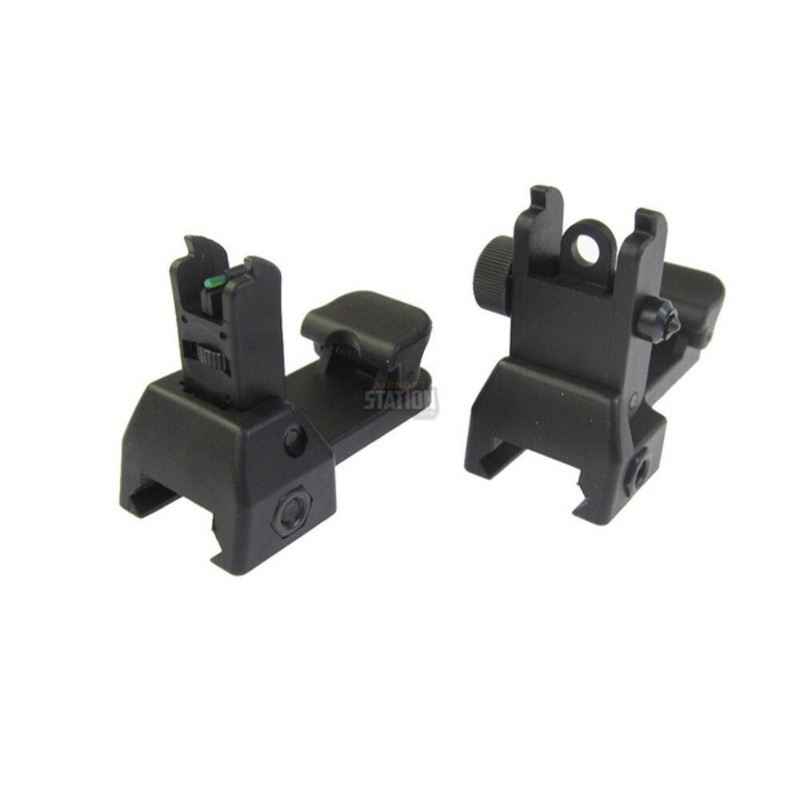 Set of Front and Rear Flip-Up Sights by ASG, Fiber Optic