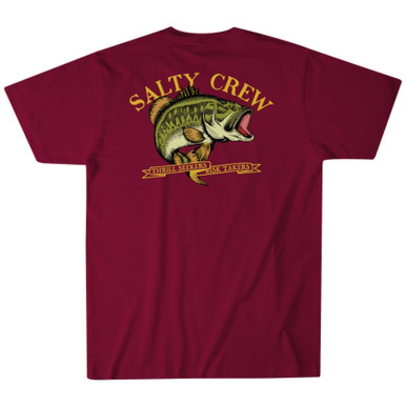 Salty Crew Large Mouth Short Sleeve T-Shirt Burgundy XL